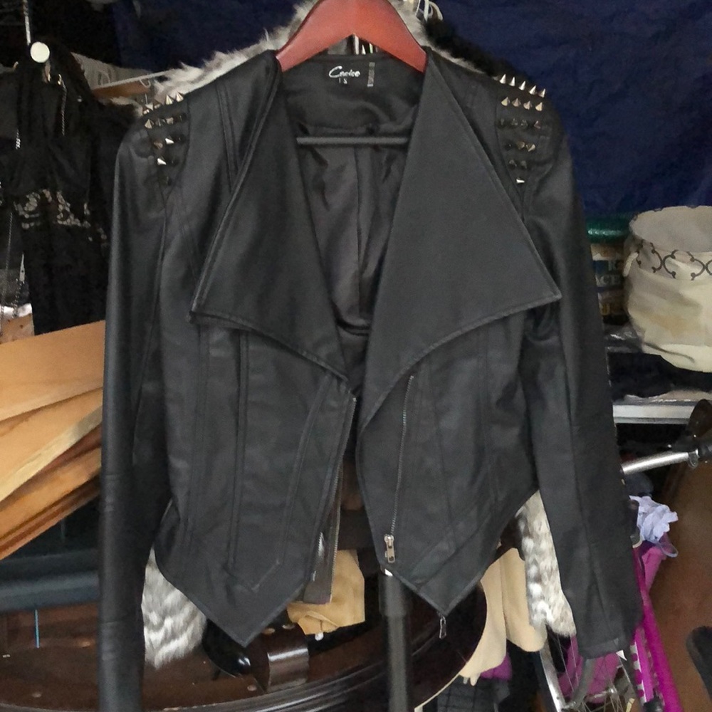 Black pleather coat